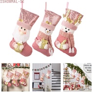 [ISHOWMAL-SG]Luminous 48x21CM Bright Pink Sequined Holiday Sock to Enhance Cheerfulness-New In 1-