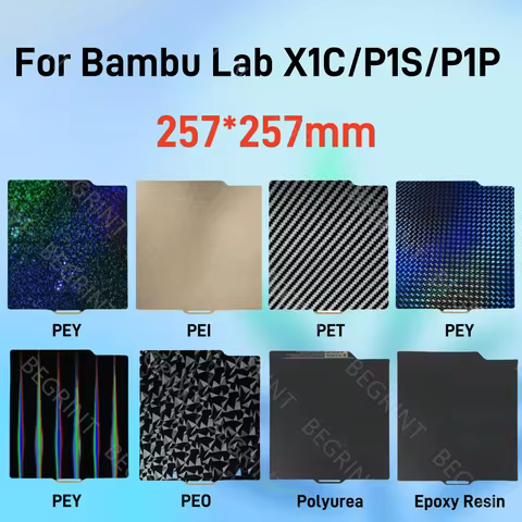 For Bambu Lab Build Plate X1C Holographic Pey Sheet Pet Pei Texture 257x257 Peo Sheet For Bambulab A