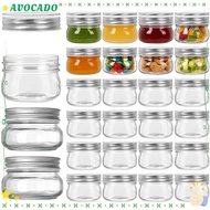 AVOCAYY Mason Jars with Sliver Lids, Reusable Recyclable with Regular Mouth Lids Glass Canning Jars,