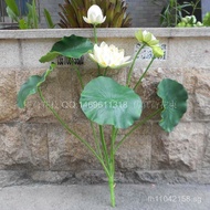 Fork Home Restaurant with Stem Artificial Lotus Flower8Lotus Arrangement Green Plant Artificial Bouq