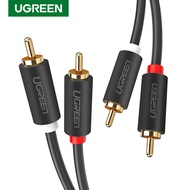 UGREEN RCA Cable 2RCA Male to Male Stereo Audio Cable Gold Plated Car Audio Subwoofer Adapter Dual Shielded Red and White Cable RCA Cord for Home Theater Amplifier Hi-Fi System Car Audio Speaker
