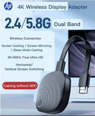 HP 4K UHD (4K@60Hz True Ultra HD) Wireless Display Adapter – 2.4G/5.8G Dual Band, No WiFi Required, 
