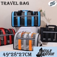 Pet Breathable Bag M Size ( 49cm x 28cm x 27cm ) - Pet Breathable Foldable Travel Carrier Bag Beg Ku