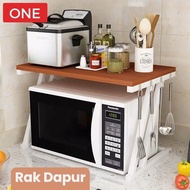 KAYU Multipurpose Microwave Rack Portable Kitchen Oven Iron Wood Oven Rack Aesthetic Place