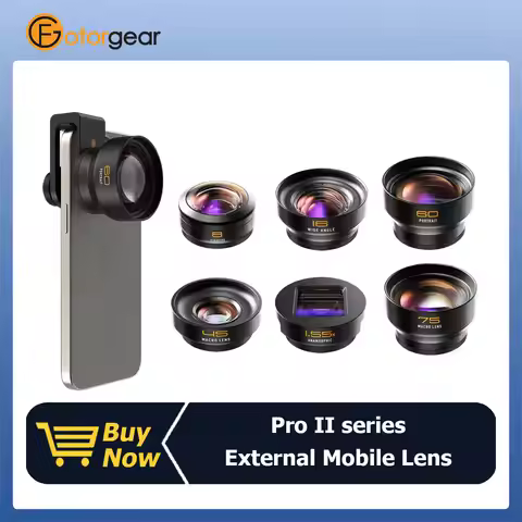 Fotorgear T Mount Mobile Phone Lens Pro II 45mm 75mm Macro Lens Fisheye 16mm Wide Angle 400mm Teleph