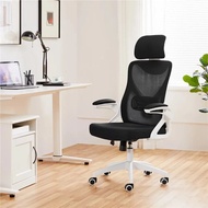 【24 Hours Shipping】 Mesh Chair White/Black High Back Ergonomic Mesh Office Chair With Adjustable Padded Headrest Computer Armchair Gaming Desk Gamer