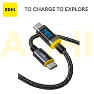 Aohi 1.2M USB hiển thị kỹ thuật số C Cáp 140W PD loại C sạc nhanh cho điện thoại và máy tính xách ta