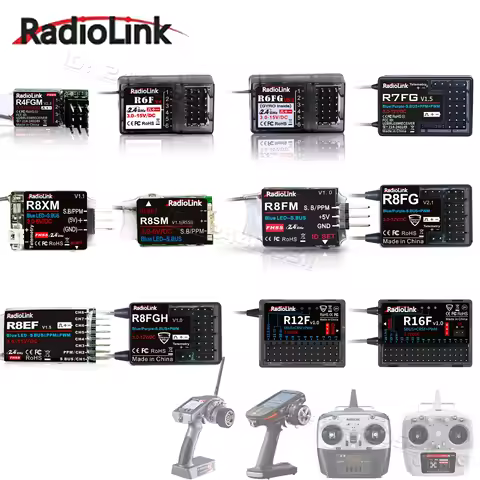 RadioLink 4/6/7/8/12/16CH R4FGM R6FG R7FG R8SM R12F R16F 2.4G Receiver for RC6GS V3 T12D T8FB RC8X T