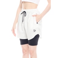 Women's Shorts (2in1) Women's Sports Micro Stretch Zipper Material