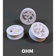 3D Printed OHM Symbol Tunnel Earrings(single color)