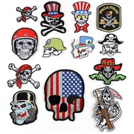 Punk Style Iron-On Transfers for Clothing Locomotive Clothing Thermoadhesive Patches Skeleton Patche