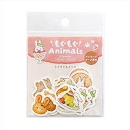 SAIEN Made in Japan Flake Seal Rabbit and Sweets H 4.1 x W 3.1 inches (103 x 78 mm)