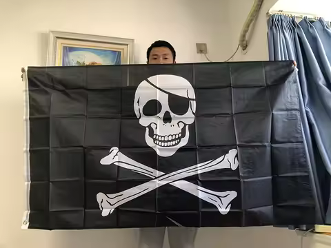 90*150cm Skull Pirate Flag Red Bandana Bones Double Knife SkullThree Knives Pirate Cross Skull Fork 