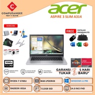 Laptop Acer Aspire A314 ryzen 7 5700u 8gb 512gb ssd 14.0 inci FHD