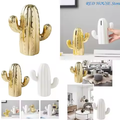M5TA Artistic Ceramics Cactus Money Holders Coin Banks for Contemporary Homes Decors