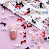 50Pcs 3D Nail Accessories, Small Size Bowknot, Bowknot, Burgundy, Bright Red, White, Beige, Pink, Li