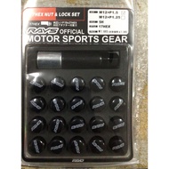 Rays Racing Wheel Nut Short Steel Heavy Duty Tyre Rays Nut M12xP1.5 20pcs Material besi lock nut