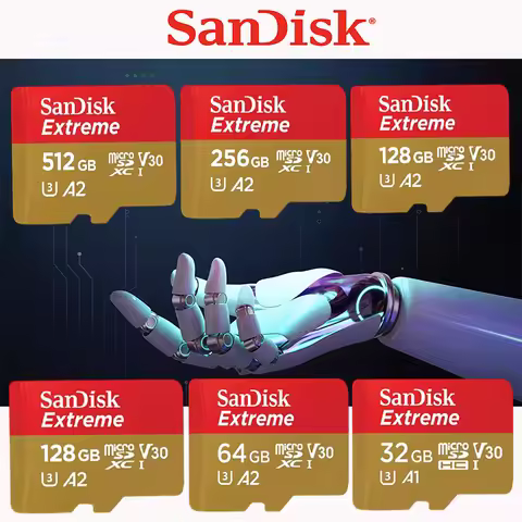 SanDisk Extreme A2 U3 V30 MicroSDXC Card 32GB 64GB 128GB 256GB 512GB High Speed Read Write TF Memory