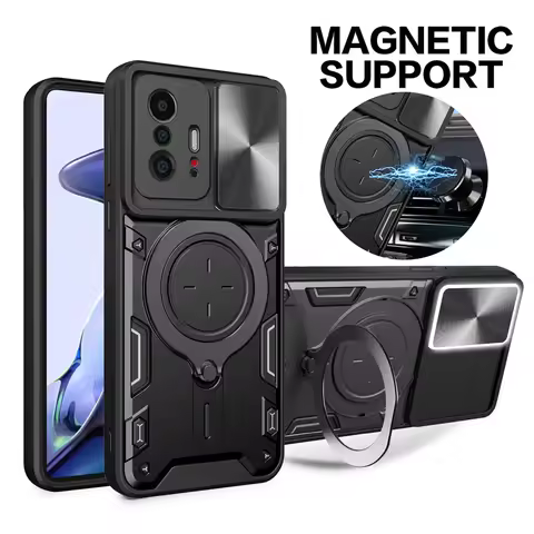 Luxury Shockproof Armor Case For Xiaomi 11T Mi 11 T Pro Magnetic Holder Ring Stand Lens Protect Fund