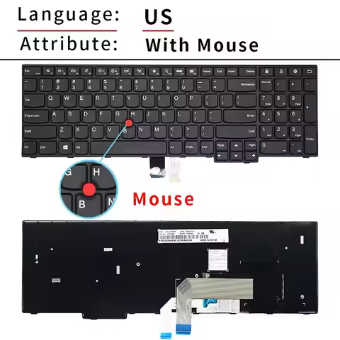 % New Russian Spanish New Thinkpad E550 E550C E555 E560 E565 00HN000 00HN037 US Keyboard 00HN074