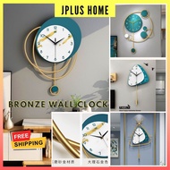 CL24 🕰️ Bronze Iron Deer Wall Clock 🔥 Metal Clock Jam Dinding Hiasan Jam Besi Decoration Home Decor 