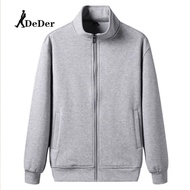 DeDer Coat เสื้อเบสบอลชายสีพื้นสีดำและสีเทาชุดกีฬาซิปเสื้อลำลอง