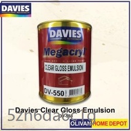 DAVIES Megacryl 100% Acrylic Latex Paint Clear Gloss Emulsion DV-550 Liter