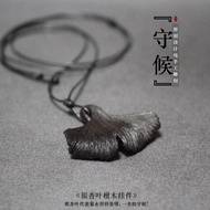 Natural Ebony Necklace Ebony Pendant Handmade Wood Pendant Sweater Chain Jewelry Gift