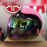topi keledar BKP Pilot Cruiser 323 Visor Siang Malam Universal 3 Pins Button Pin Half V Shape Bob He