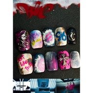 Seventeen BEAM just like this 96ers attribute hand-painted short nails handmade wearable nails
