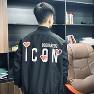 Dsquared2 ICON Bomber Jacket with 3 Hearts - Extremely Beautiful and Luxurious ICON Windbreaker Hot 