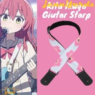 JENNIFERDZ Bocchi The Rock Guitar Strap, Japanese Anime Flowers Yamada Ryo Bass Strap, Cartoon Kawai