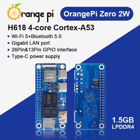 Orange Pi Zero 2W 1.5GB RAM Single Board Computer DDR4 Allwinner H618 WiFi-BT Orange Pi Zero 2 W Dev