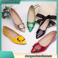 Women's Buckle Decor Flat Shoes, Elegant Point Toe Slip On Shoes, Lightweight & Comfortable Shoes