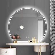 Half Round Bathroom Bathroom Cabinet Smart Mirror Bedroom Wall Mounted Net Red With Lights Led Vanity Bathroom Makeup Mirror