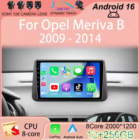 Android 16 For Opel Meriva B 2009 - 2014 2K QLED Car Radio Multimedia Video Player GPS CarPlay Auto 