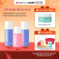 Bộ Ba Hỗ Trợ Cải Thiện Da Toàn Diện Candid Retinol 0.5% 30ml & BHA 100ml & AHA&PHA 100ml