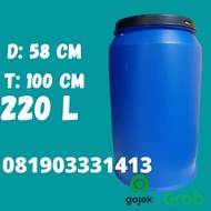 DRUM AIR PLASTIK 200 LITER BESAR TEMPAT SAMPAH EMBER BASKOM HDPE TEBAL