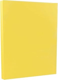 JAM PAPER Vellum Bristol 67lb Cardstock - 8.5 x 11 Coverstock - 147 GSM - Yellow - 50 Sheets/Pack