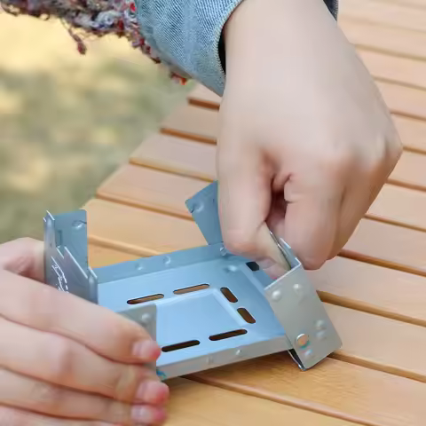 Outdoor Alcohol Stove Mini Foldable Solid Fuel Wax Stove Portable Camping Alcohol Burner Lightweight