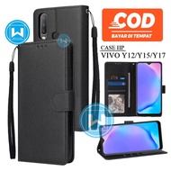 HP Case Flip Wallet Vivo Vivo Y12 | Y15 | Y17 Premium Leather Flip Wallet Case/Mobile Wallet Case