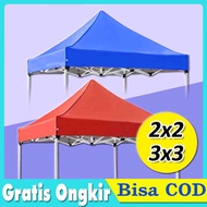 【Dikirim dlm 24jam】 Atap Tenda Lipat 2x2/3x3 Cover Tenda Lipat Bahan Polyester 420D -Biru dan Merah 