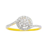 Happy Jewelry แหวนเพชรของแท้ แหวนเพชรล้อม ทองแท้ 9k 37.5% ME575