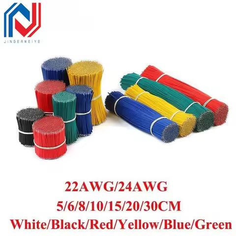 20Pcs 22AWG 24AWG Tin-Plated PCB Solder Cable 22AWG 5/6/8/10/15/20/30cm Jumper Wire Cable Tin Conduc