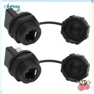 CHERRY 2PCS RJ45 Adapter, IP67 Waterproof RJ45 Connector, Durable RJ45-180° 180 Degree Connector Out