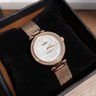 COACH蔻馳手錶 PARK系列母貝經典茶玫瑰錶盤石英錶 優雅米蘭編織錶帶鋼鏈女錶 時尚百搭14503511 14503510