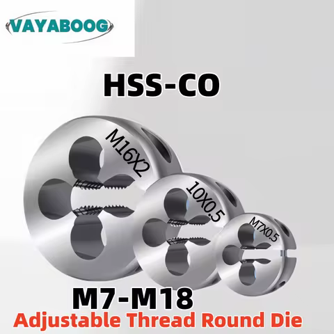 HSS-CO Adjustable Thread Round Die M7M8M9M10M12M1M14M15M16M18X0.5X0.75X1X1.25 Strengthen stainless s