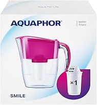 AQUAPHOR Smile Water Filter Jug - 2.9L, Fits Fridge Doors, Lightweight, Space-Saving, Includes 1 x A