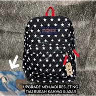 Js JANSPORT SPORT BAGS BLACK STAR ORIGINAL BLACK BACKPACK
