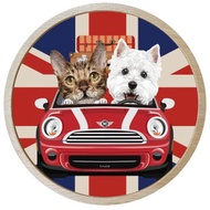 軟式珪藻土吸水 - MINI 車車套組(杯墊+櫸木底座)